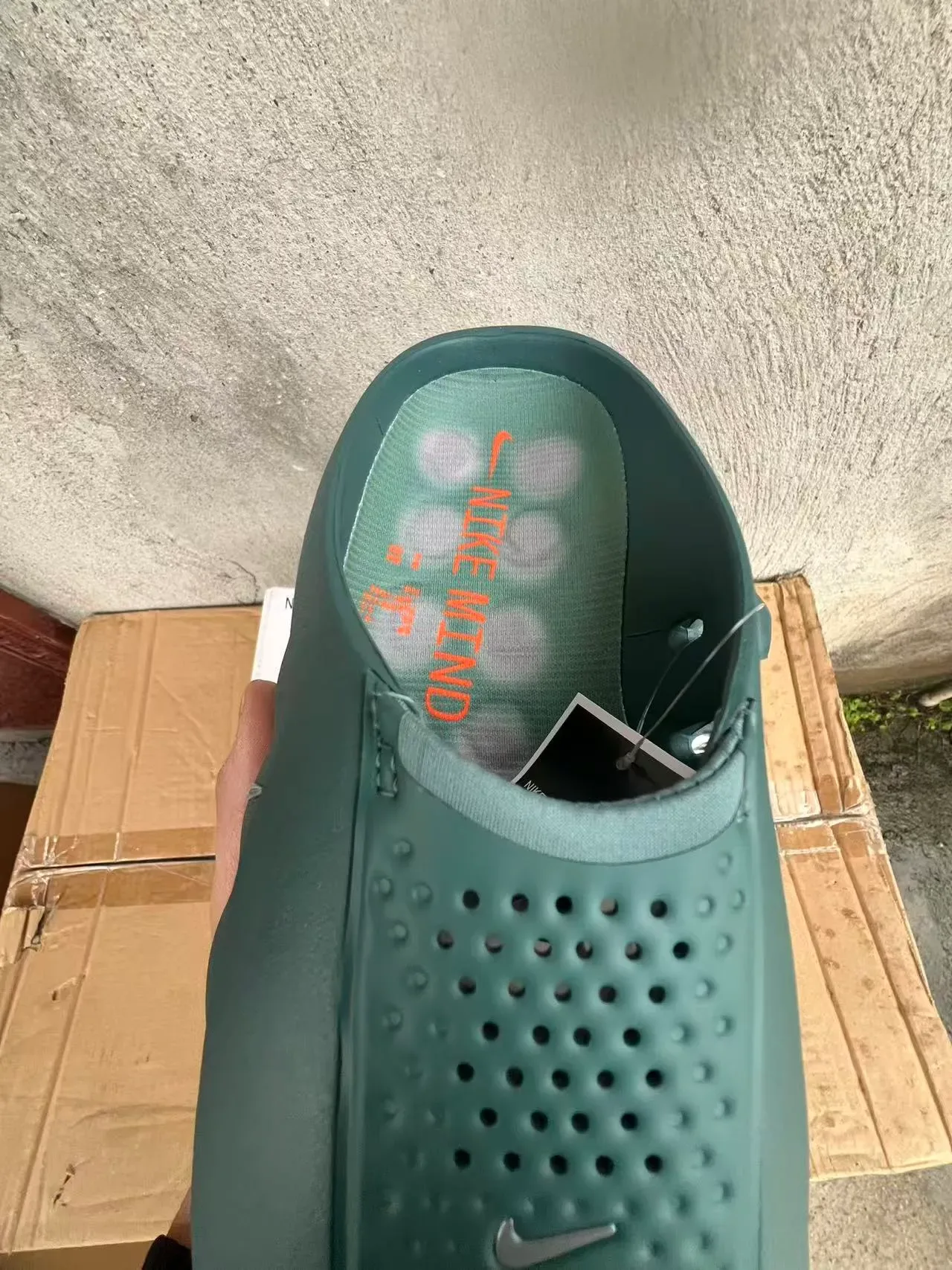 Nike Army Green and Orange Podded Sole Lifestyle Sneaker 4