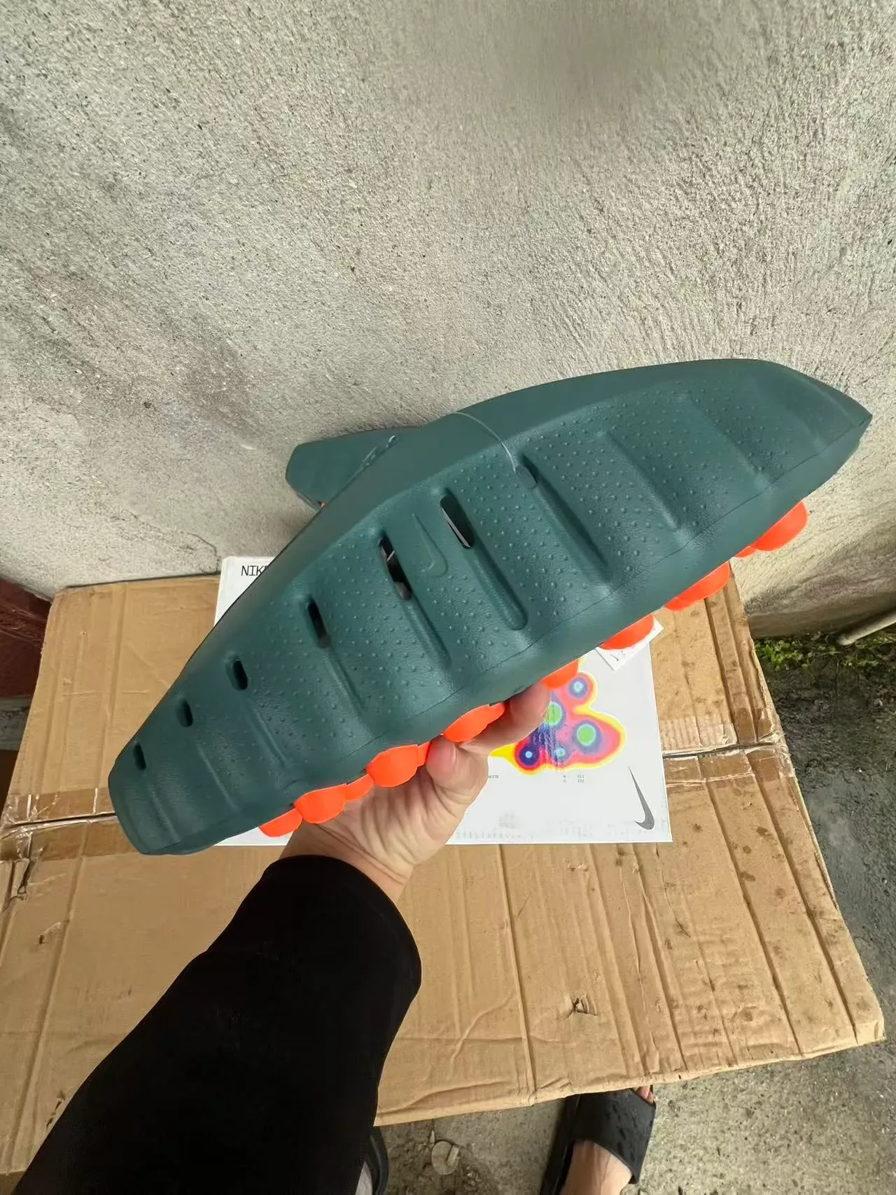 Nike Army Green and Orange Podded Sole Lifestyle Sneaker 5