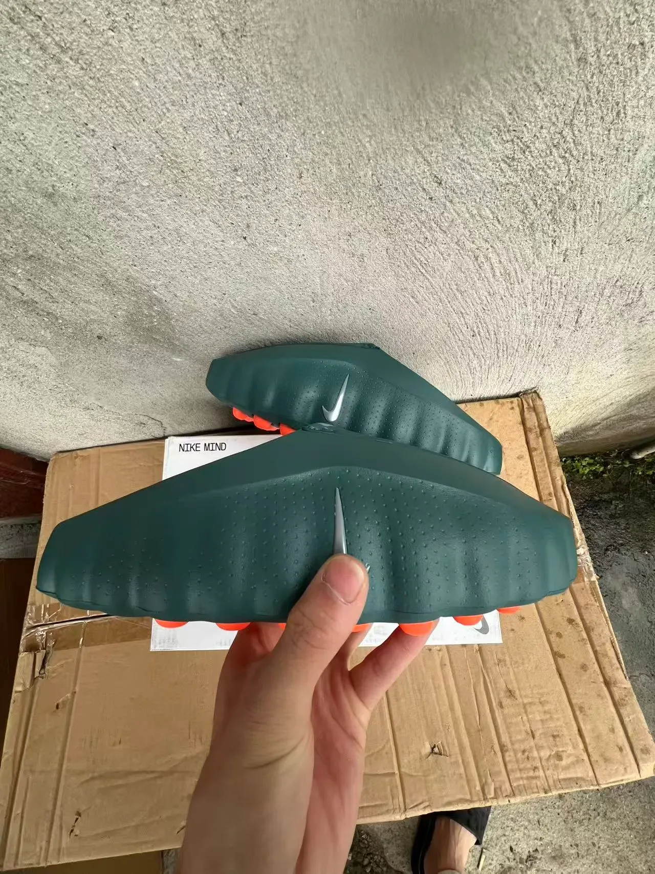 Nike Army Green and Orange Podded Sole Lifestyle Sneaker 7