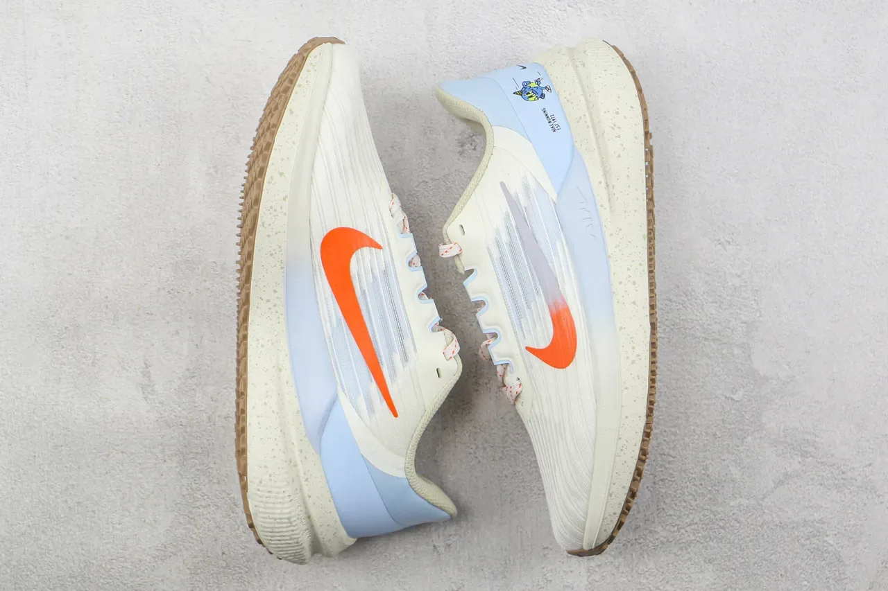 Nike Tênis Beige Azul com parte superior de tricô acanalado e overlay translúcido 2