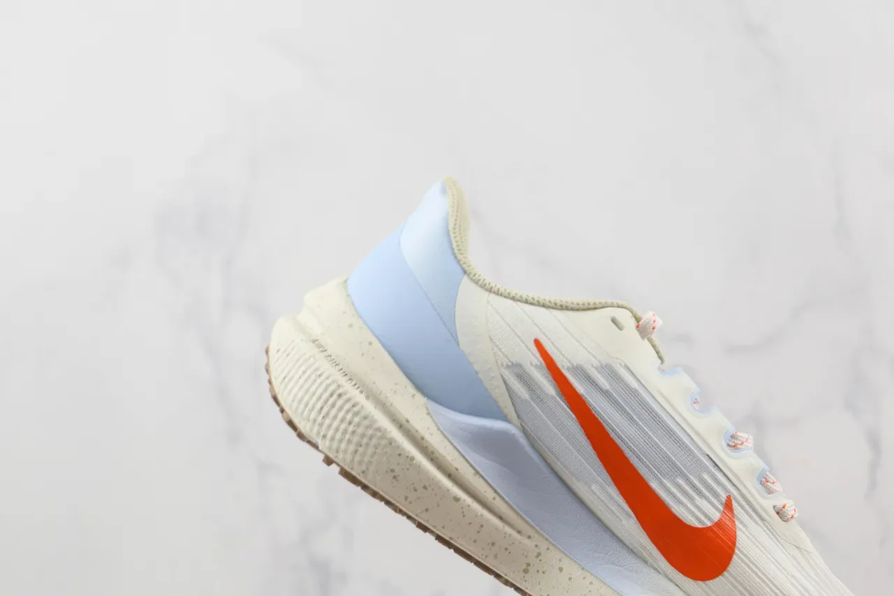 Nike Tênis Beige Azul com parte superior de tricô acanalado e overlay translúcido 5