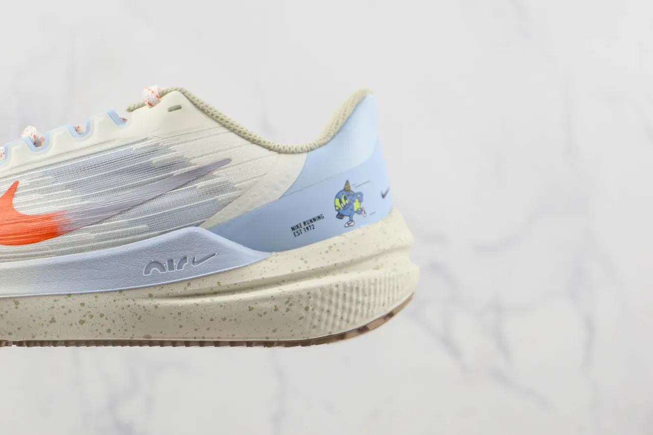 Nike Tênis Beige Azul com parte superior de tricô acanalado e overlay translúcido 7