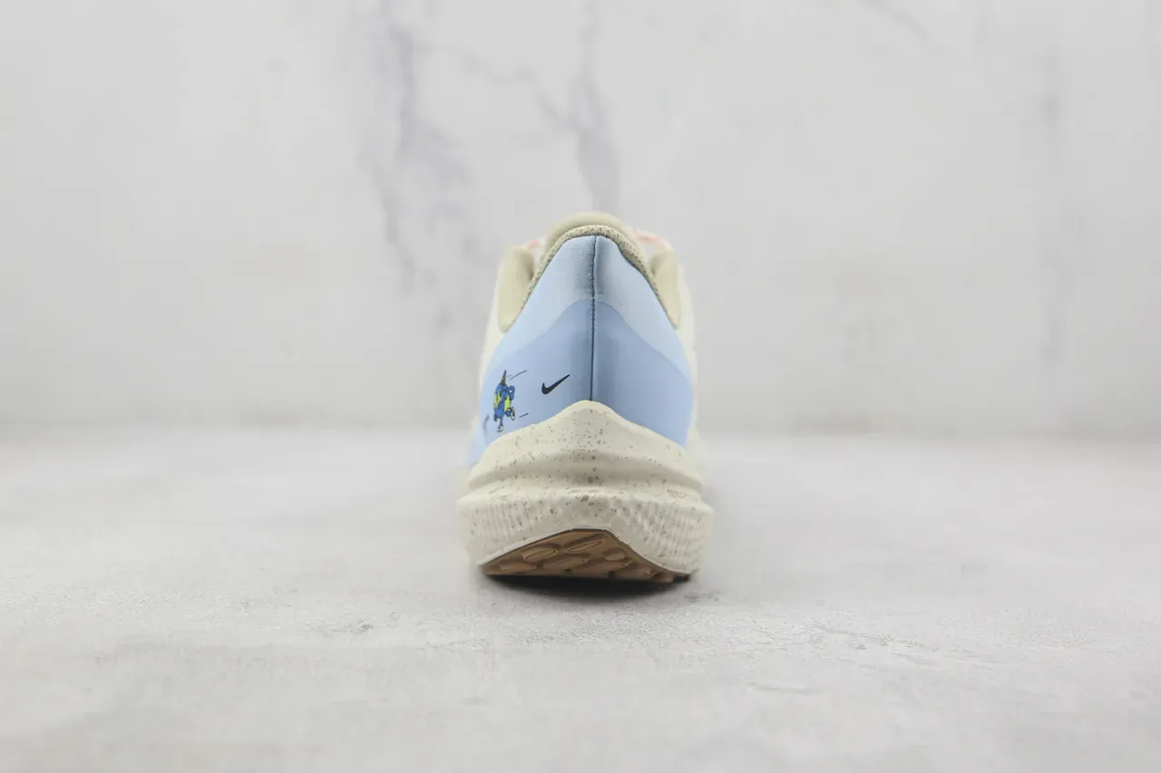 Nike Tênis Beige Azul com parte superior de tricô acanalado e overlay translúcido 9