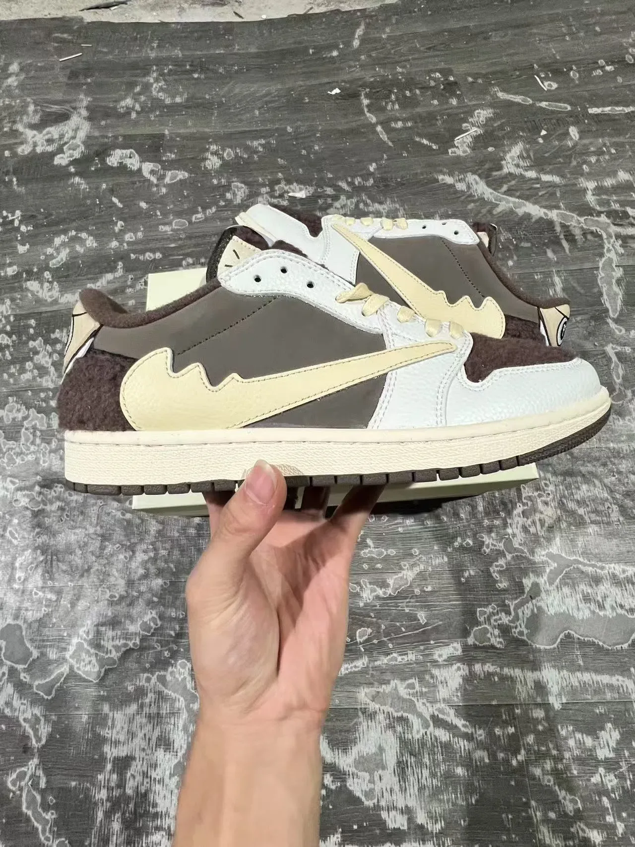 Nike Beige Brown Layered Panel Construction Oversized Wavy Swoosh Overlay Lifestyle Sneakers 6