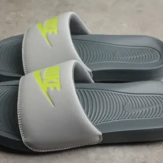 Nike Benassi JDI Gray and Neon Yellow Slippers