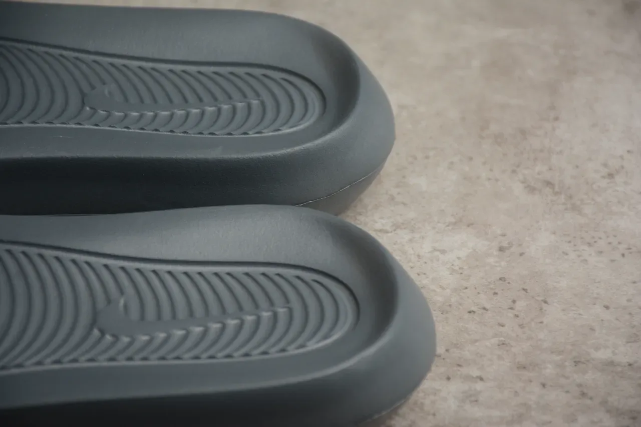Nike Benassi JDI Gray and Neon Yellow Slippers 5