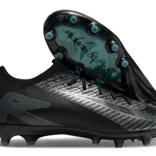 Nike Black Blue Low-Cut Sock-Fit Collar Textured Knit Upper Firm-Ground Soccer Shoes