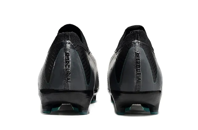 Nike Black Blue Low-Cut Sock-Fit Collar Textured Knit Upper Firm-Ground Soccer Shoes 2