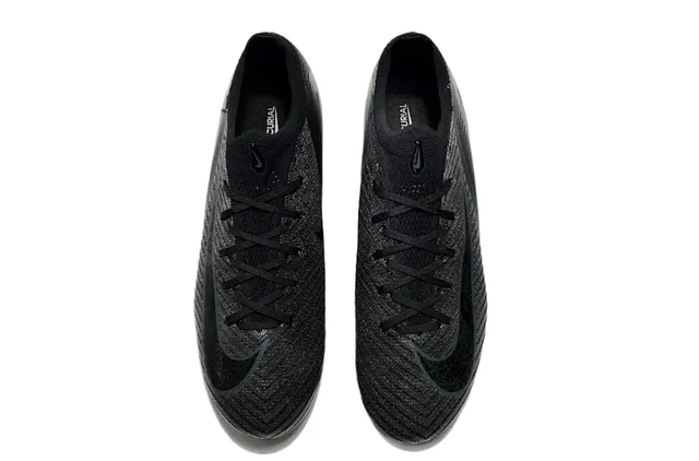 Nike Black Blue Low-Cut Sock-Fit Collar Textured Knit Upper Firm-Ground Soccer Shoes 3