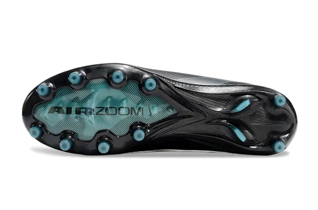 Nike Black Blue Low-Cut Sock-Fit Collar Textured Knit Upper Firm-Ground Soccer Shoes 5