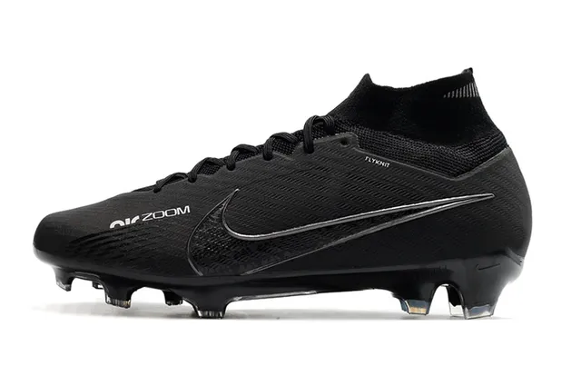 Nike কালো Flyknit উপর হাই-কাট সক কলার ফার্ম-ग्रাউন্ড ফুটবল জুতো 5