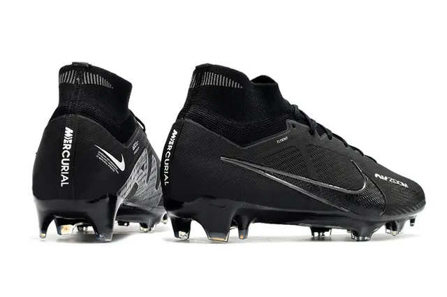 Nike কালো Flyknit উপর হাই-কাট সক কলার ফার্ম-ग्रাউন্ড ফুটবল জুতো 7