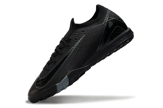 Nike Preto Cinza Baixo Corte Malha Superior Sola Moldada Quadrada Sapatos de Futebol para Gramado 3