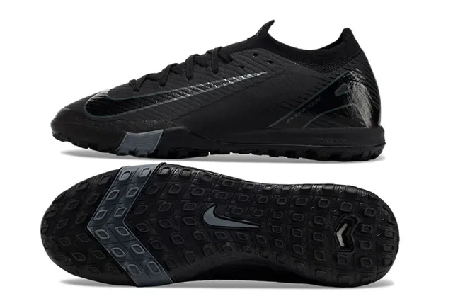 Nike Preto Cinza Baixo Corte Malha Superior Sola Moldada Quadrada Sapatos de Futebol para Gramado 6