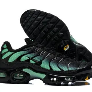 Nike Black Green Dual Air Cushioning Gradient Overlays Lifestyle Sneakers
