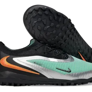 Nike Negro Verde Knit Upper Asimétrico Lacing Turf Zapatos de Fútbol