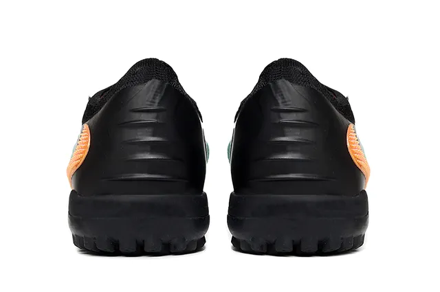 Nike أسود أخضر قماش معقود علوية ربط غير متماثل ترافي حذاء كرة القدم 4