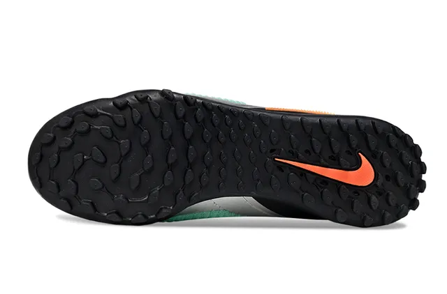 Nike أسود أخضر قماش معقود علوية ربط غير متماثل ترافي حذاء كرة القدم 5