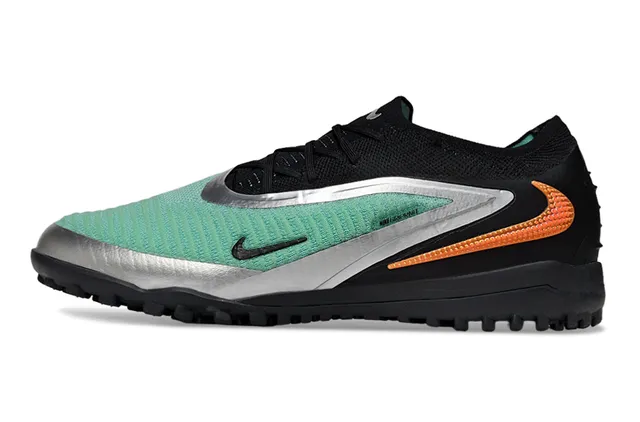 Nike أسود أخضر قماش معقود علوية ربط غير متماثل ترافي حذاء كرة القدم 8