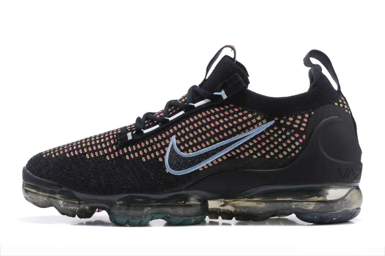Nike Black Multicolor Knit Upper Visible Air Sole Lifestyle Sneakers 1