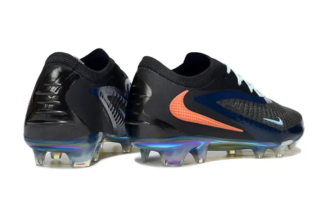 Nike Noir Marine Tricot Supérieur Semelle Iridescente Terrain Firme Chaussures de Football 6