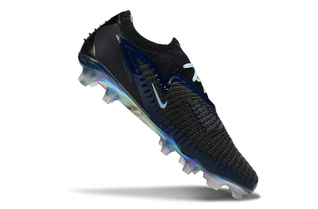 Nike Noir Marine Tricot Supérieur Semelle Iridescente Terrain Firme Chaussures de Football 7