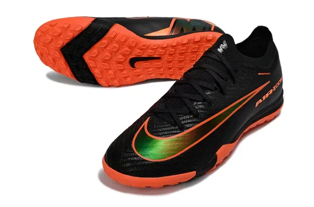 Chaussures de football Nike noir orange col knit overlay synthétique turf 2