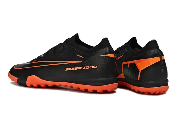 Chaussures de football Nike noir orange col knit overlay synthétique turf 3