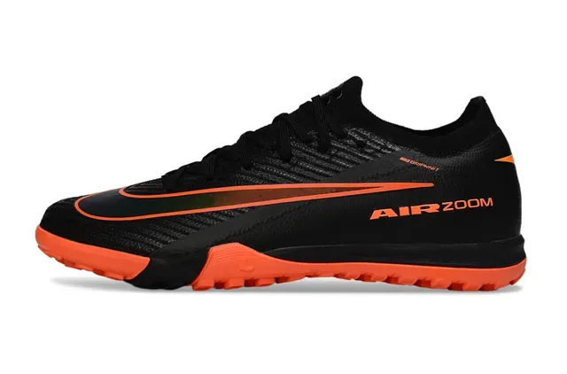 Chaussures de football Nike noir orange col knit overlay synthétique turf 5
