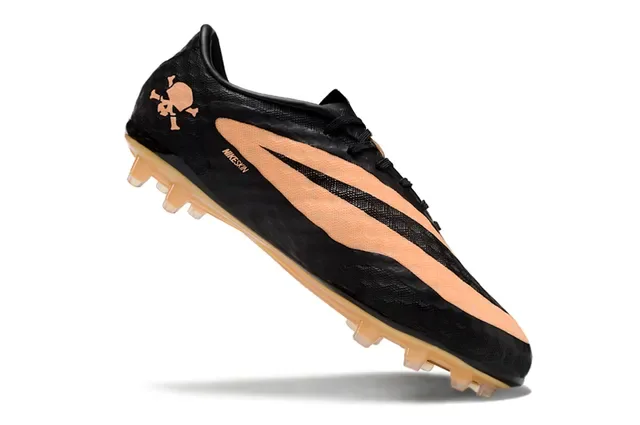 Nike Chaussures de football Noir Orange Bas Haut Synthétique Texturé Nid d'abeille Forefoot Surface Dure 2
