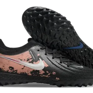 Nike Black Pink Knit Upper Distressed Copper Graphic Turf Soccer Shoes