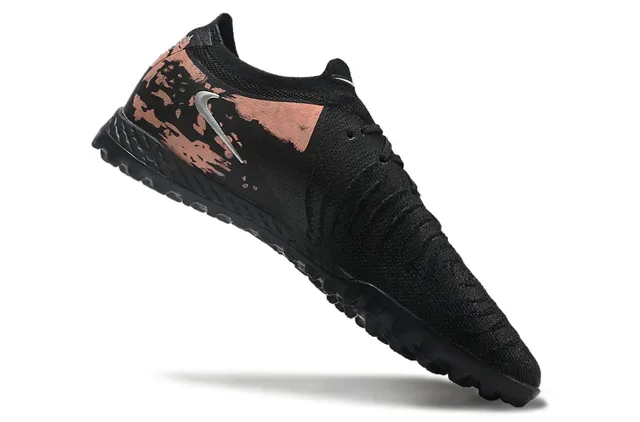 Nike Black Pink Knit Upper Distressed Copper Graphic Turf Soccer Shoes 2