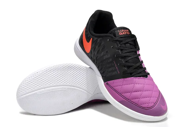 Nike Noir Violet Maille Fusionnée Supérieure Matelassée Synthétique Capuchon des Doigts Chaussures de Football Indoor 4