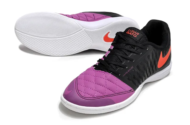 Nike Noir Violet Maille Fusionnée Supérieure Matelassée Synthétique Capuchon des Doigts Chaussures de Football Indoor 5