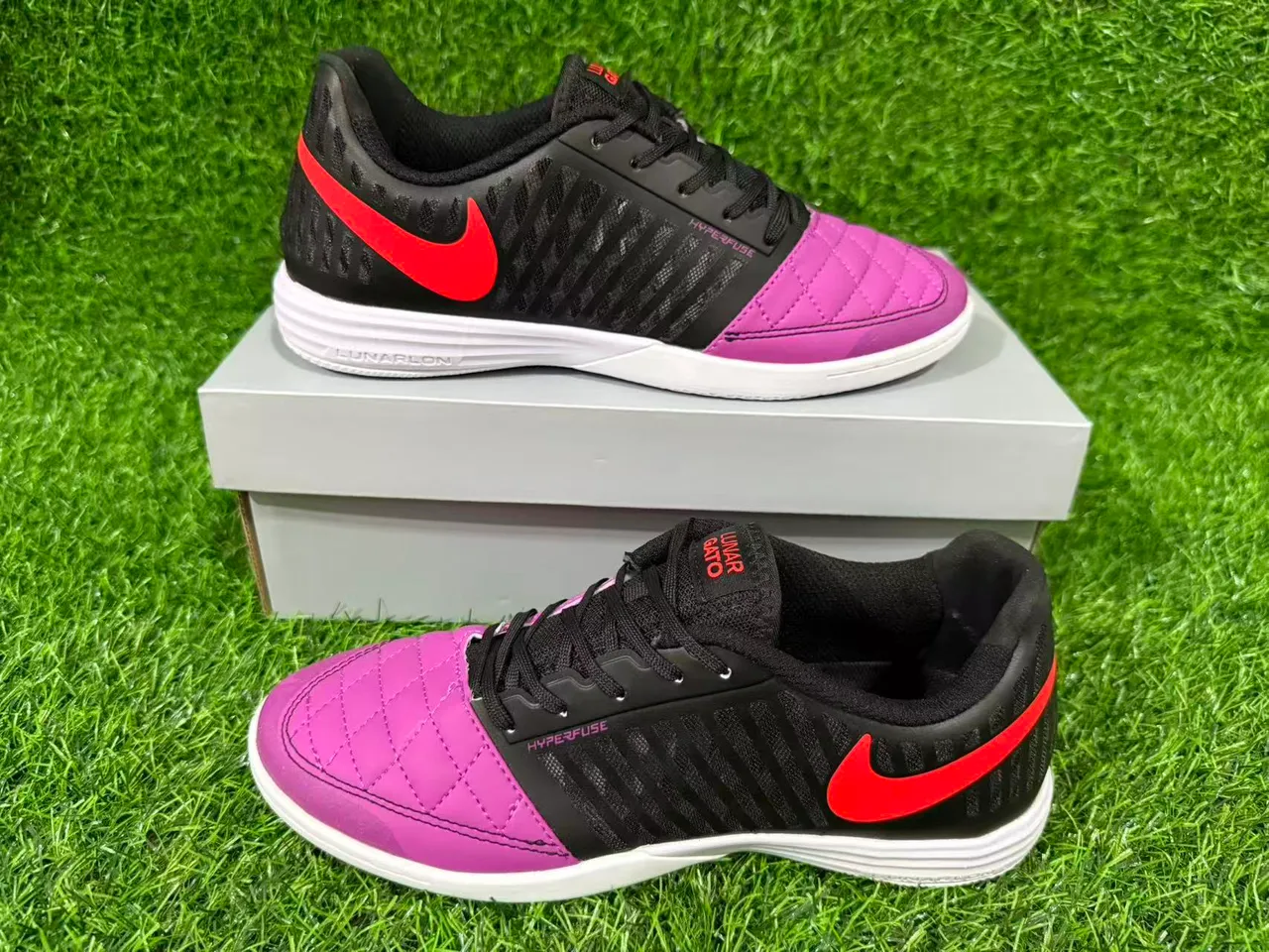 Nike Noir Violet Maille Fusionnée Supérieure Matelassée Synthétique Capuchon des Doigts Chaussures de Football Indoor 16