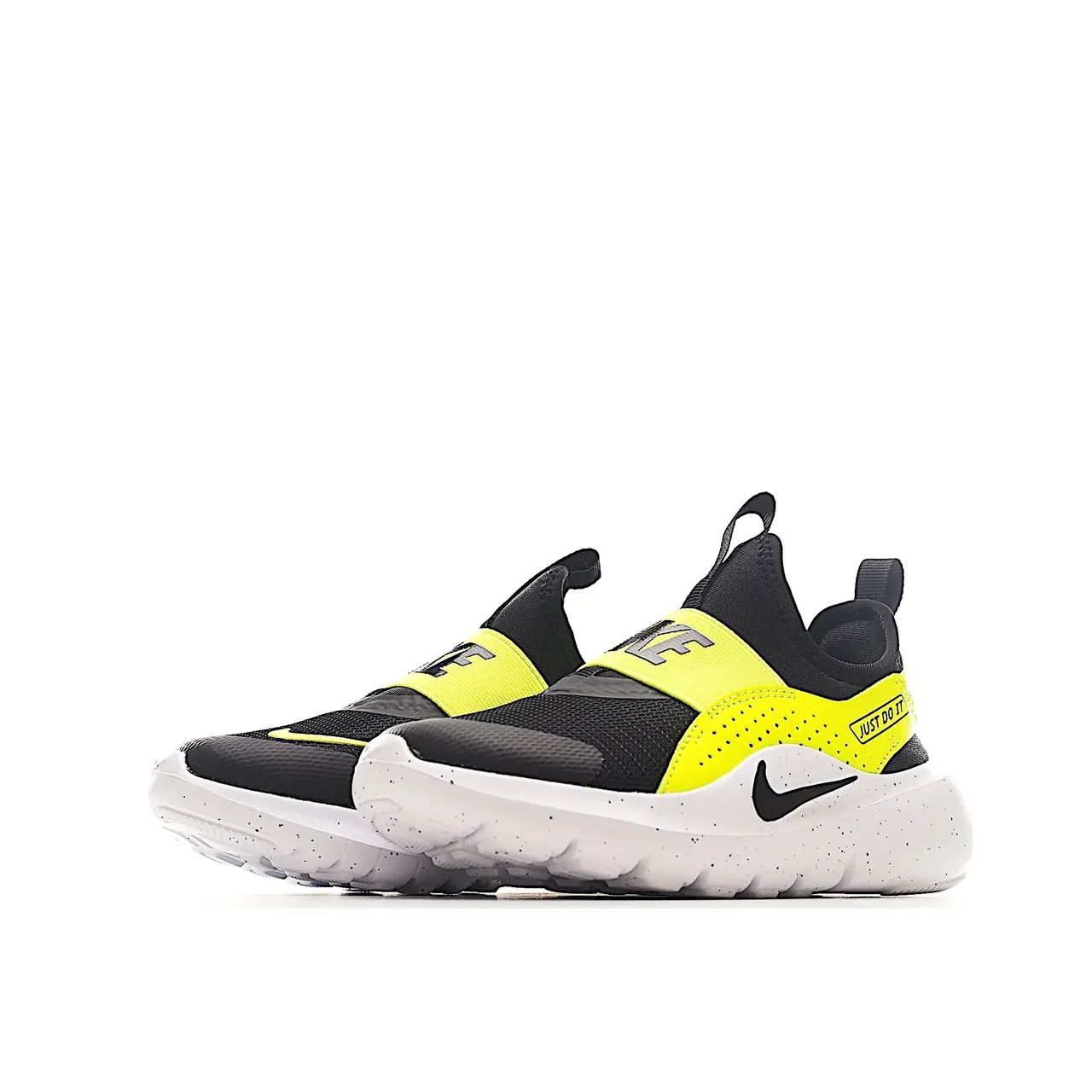 Nike Black Yellow Slip-On Elastic Strap Lifestyle Sneakers 8