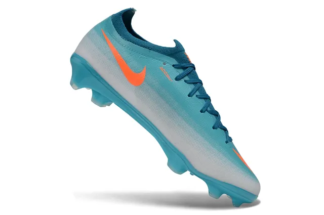 Nike Blue Orange Knit Upper Gradient Cyan-To-White Firm-Ground Soccer Shoes 2
