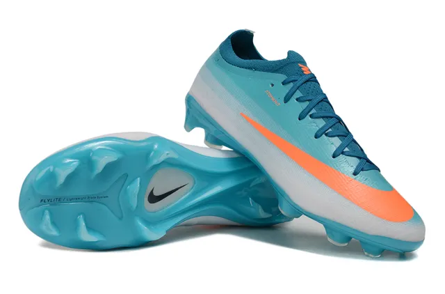 Nike Blue Orange Knit Upper Gradient Cyan-To-White Firm-Ground Soccer Shoes 4