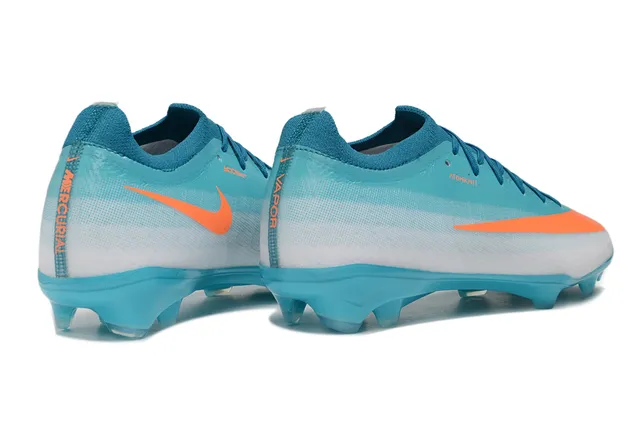 Nike Blue Orange Knit Upper Gradient Cyan-To-White Firm-Ground Soccer Shoes 5