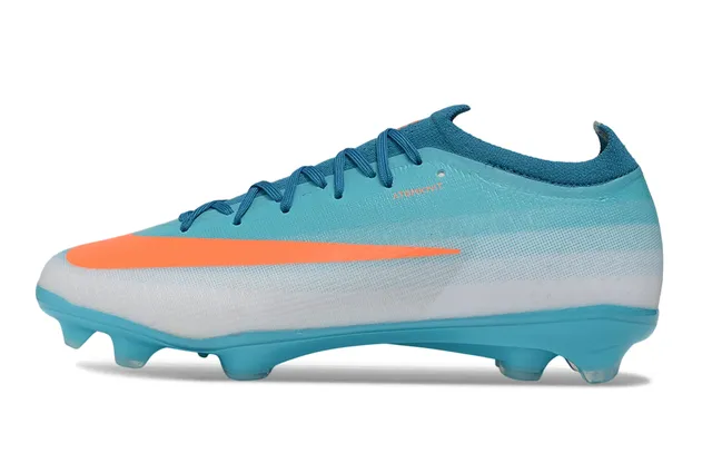 Nike Blue Orange Knit Upper Gradient Cyan-To-White Firm-Ground Soccer Shoes 6