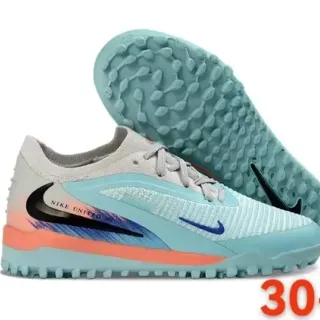 Nike Azul Naranja Tejido Superior Tacas Césped Zapatos de Fútbol
