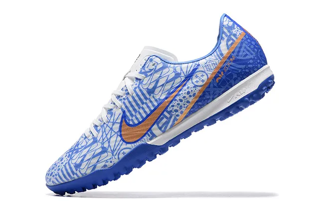 Nike Blue Orange Low-Cut Shoe Graphic Patterned Upper Turf Soccer Shoes 4