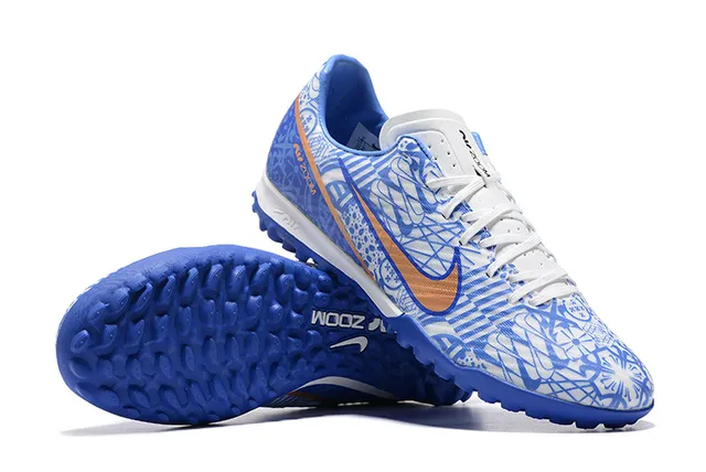 Nike Blue Orange Low-Cut Shoe Graphic Patterned Upper Turf Soccer Shoes 6