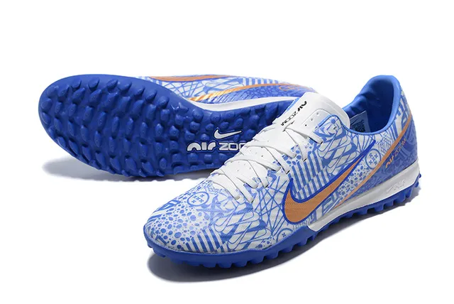 Nike Blue Orange Low-Cut Shoe Graphic Patterned Upper Turf Soccer Shoes 7