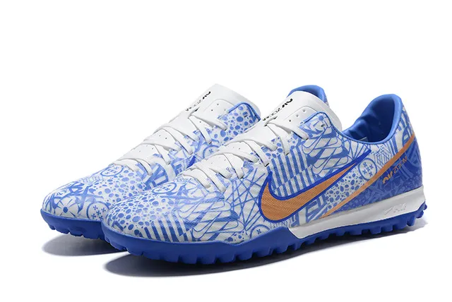 Nike Blue Orange Low-Cut Shoe Graphic Patterned Upper Turf Soccer Shoes 8