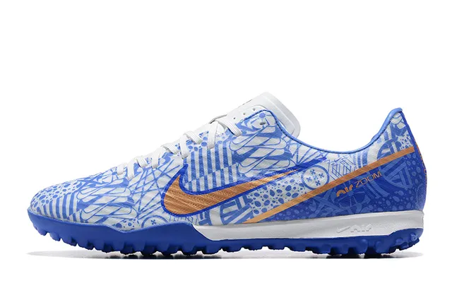 Nike Blue Orange Low-Cut Shoe Graphic Patterned Upper Turf Soccer Shoes 10