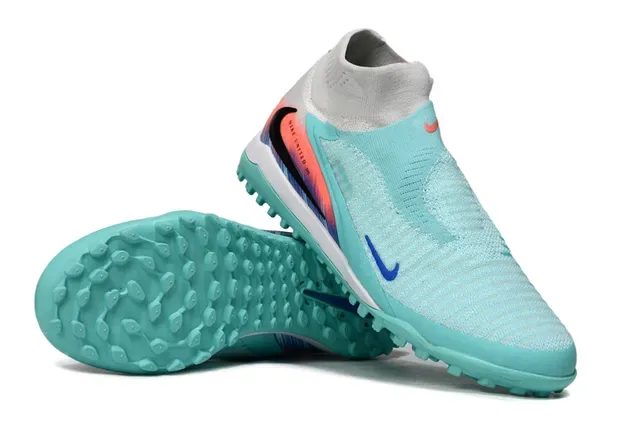 Nike Chaussures de football Turf bleu orange Sock-Fit Knit Upper Low-Cut Collar 3