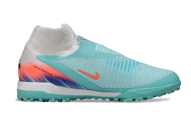 Nike Chaussures de football Turf bleu orange Sock-Fit Knit Upper Low-Cut Collar 7