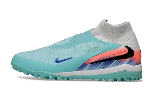 Nike Chaussures de football Turf bleu orange Sock-Fit Knit Upper Low-Cut Collar 8