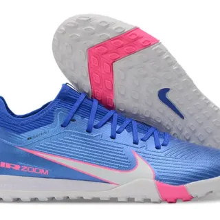 Nike नीला गुलाबी बुनाई ऊपरी इंजीनियर रिबिंग टर्फ फुटबॉल जूते